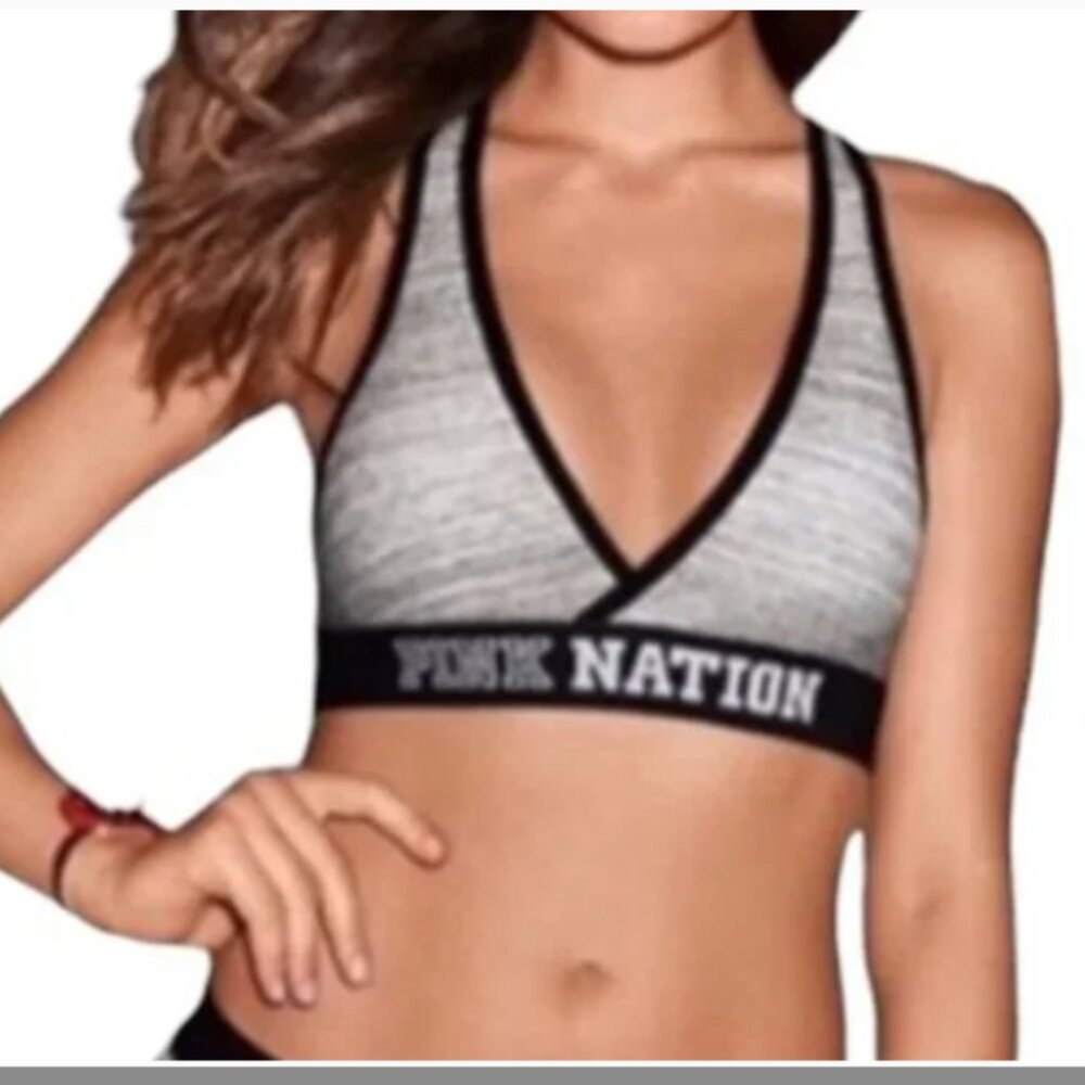 PINK Victoria's Secret Lightly Lined Racerback Sports Bra Athleisure Lounge Sz S